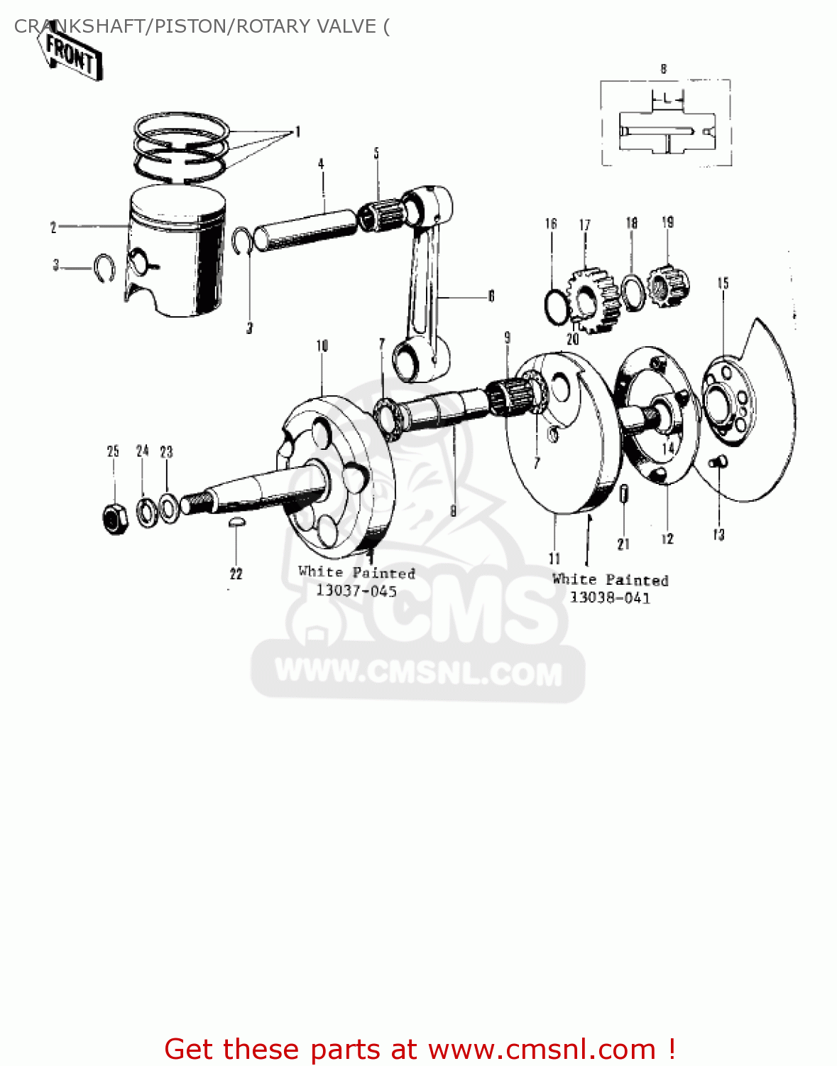 CRANKSHAFT/PISTON/ROTARY VALVE ( F8A 1972 USA