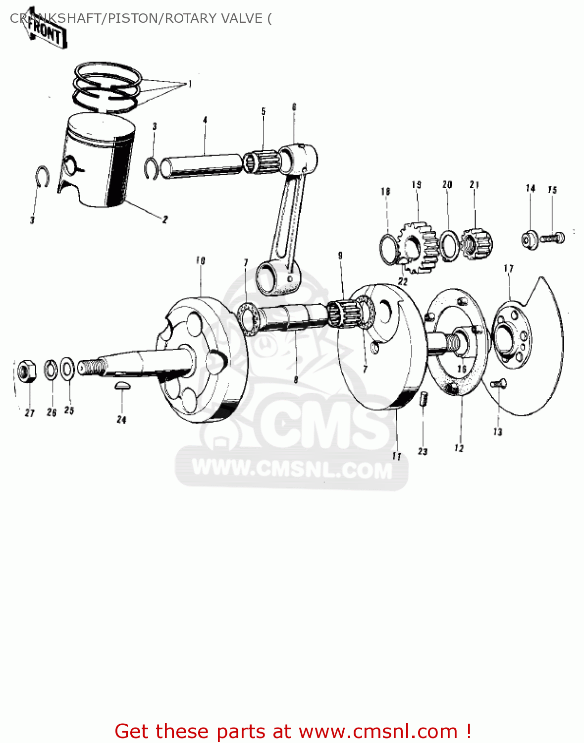 CRANKSHAFT/PISTON/ROTARY VALVE ( F8A 1972 USA