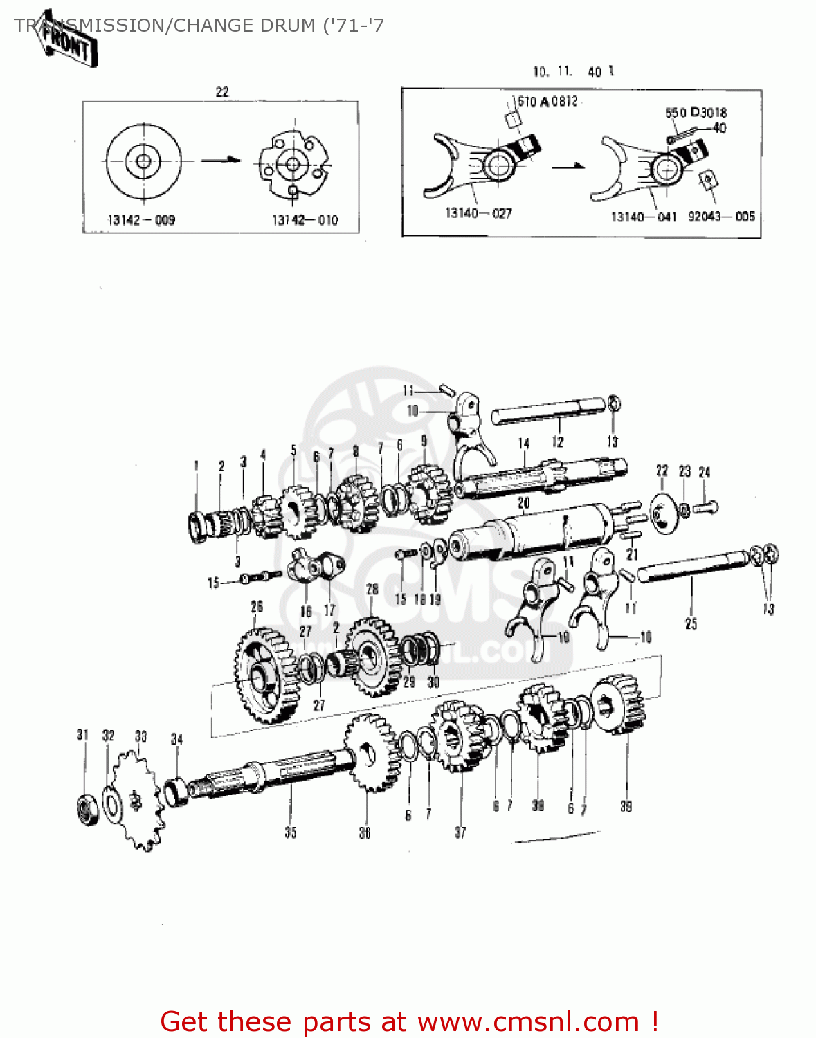 TRANSMISSION/CHANGE DRUM ('71-'7 F8A 1972 USA