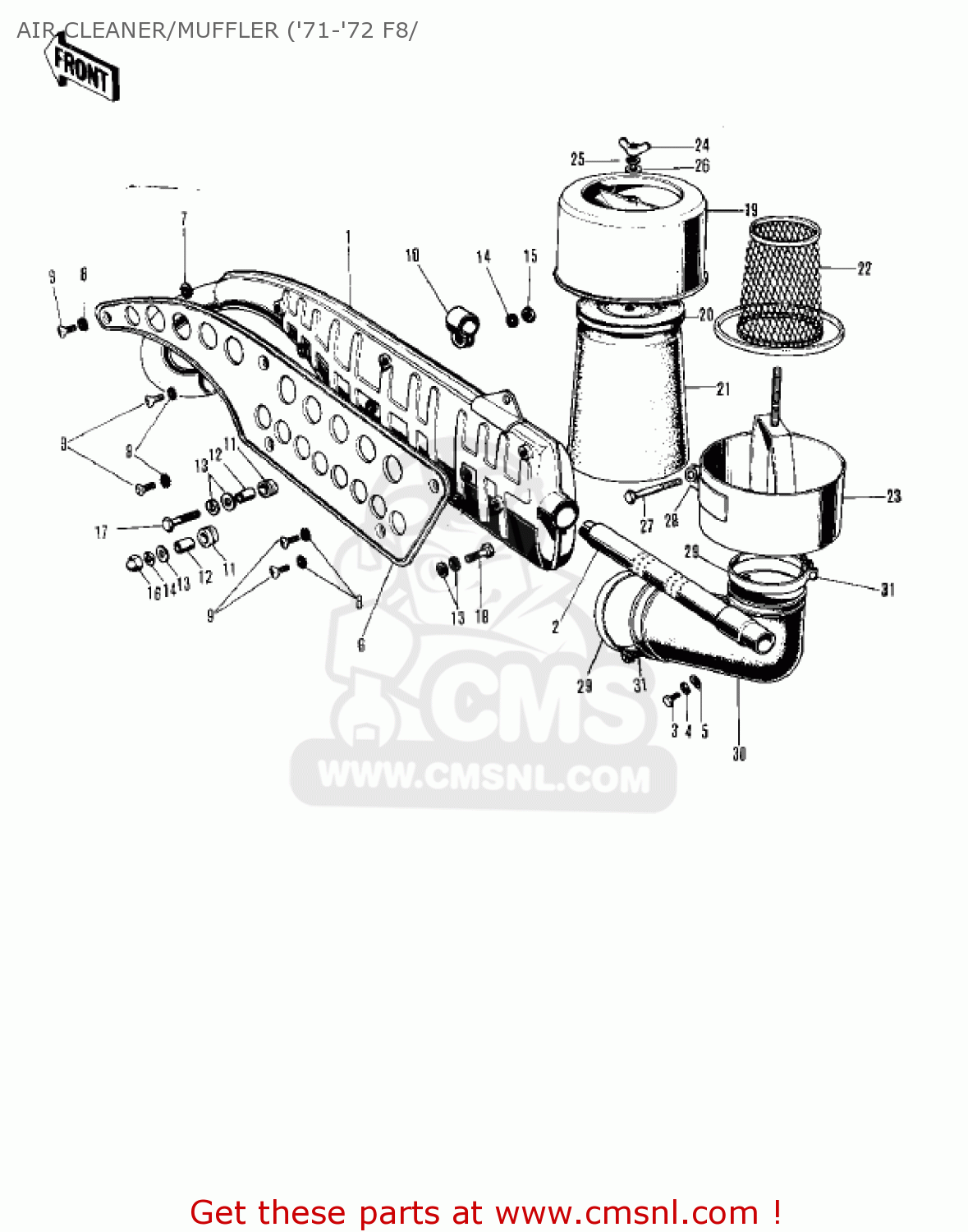 AIR CLEANER/MUFFLER ('71-'72 F8/ F8A 1972 USA