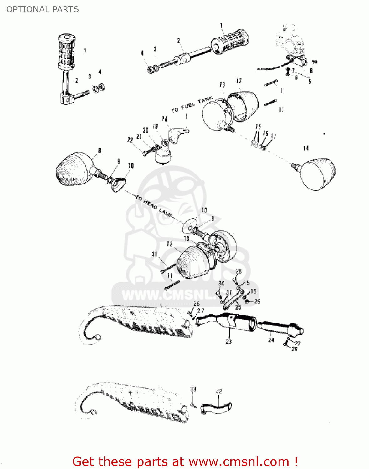 OPTIONAL PARTS F8A 1972 USA