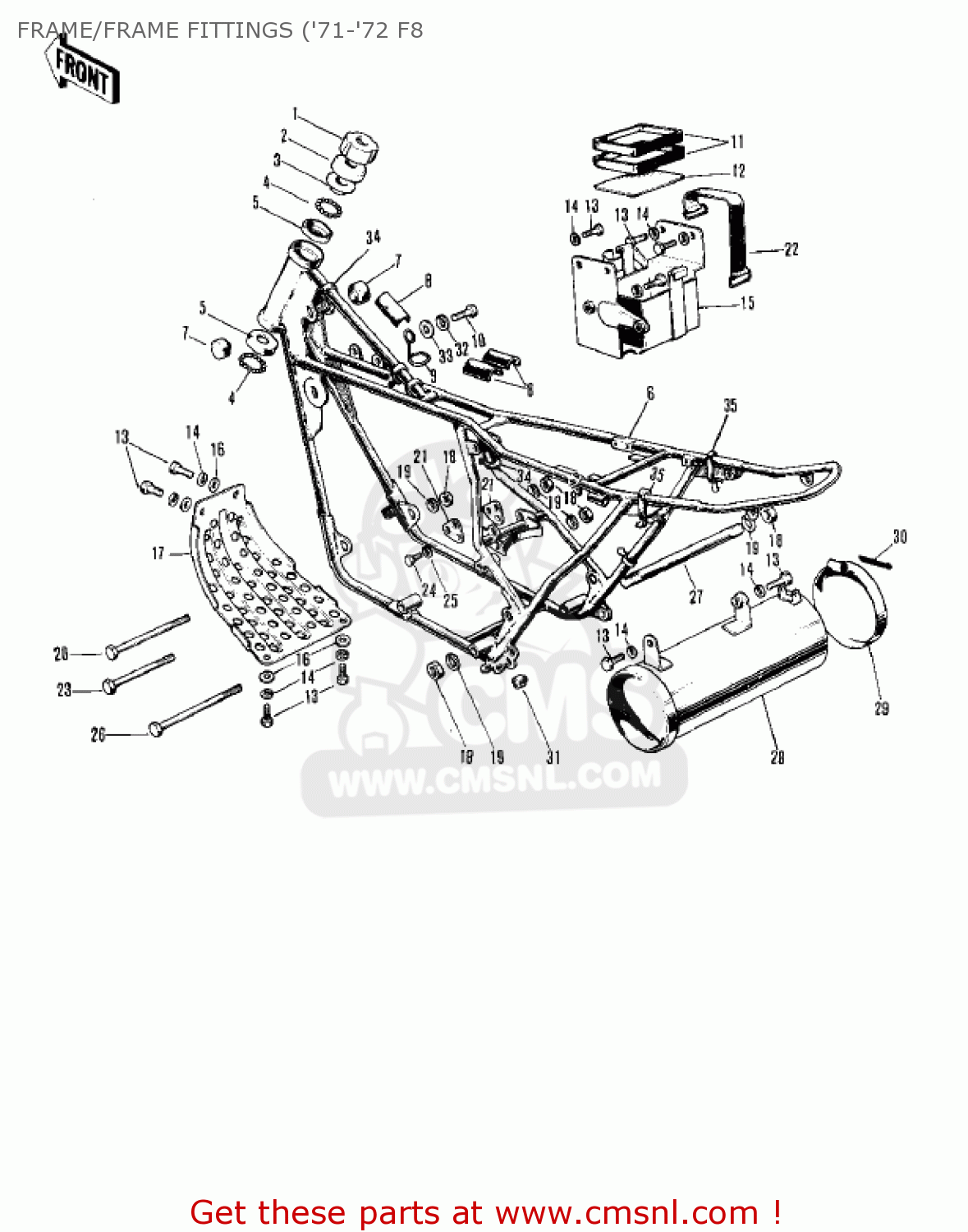 FRAME/FRAME FITTINGS ('71-'72 F8 F8A 1972 USA