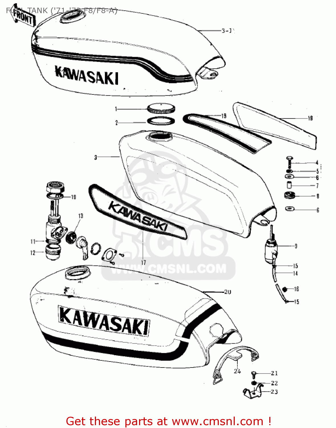 FUEL TANK ('71-'72 F8/F8-A) F8A 1972 USA