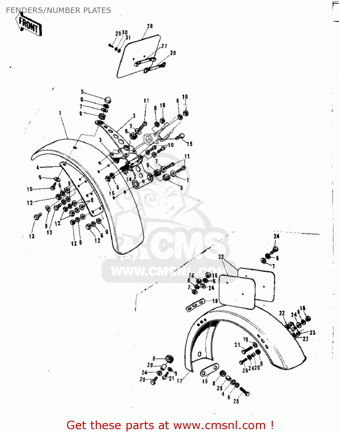 FENDERS/NUMBER PLATES F8A 1972 USA