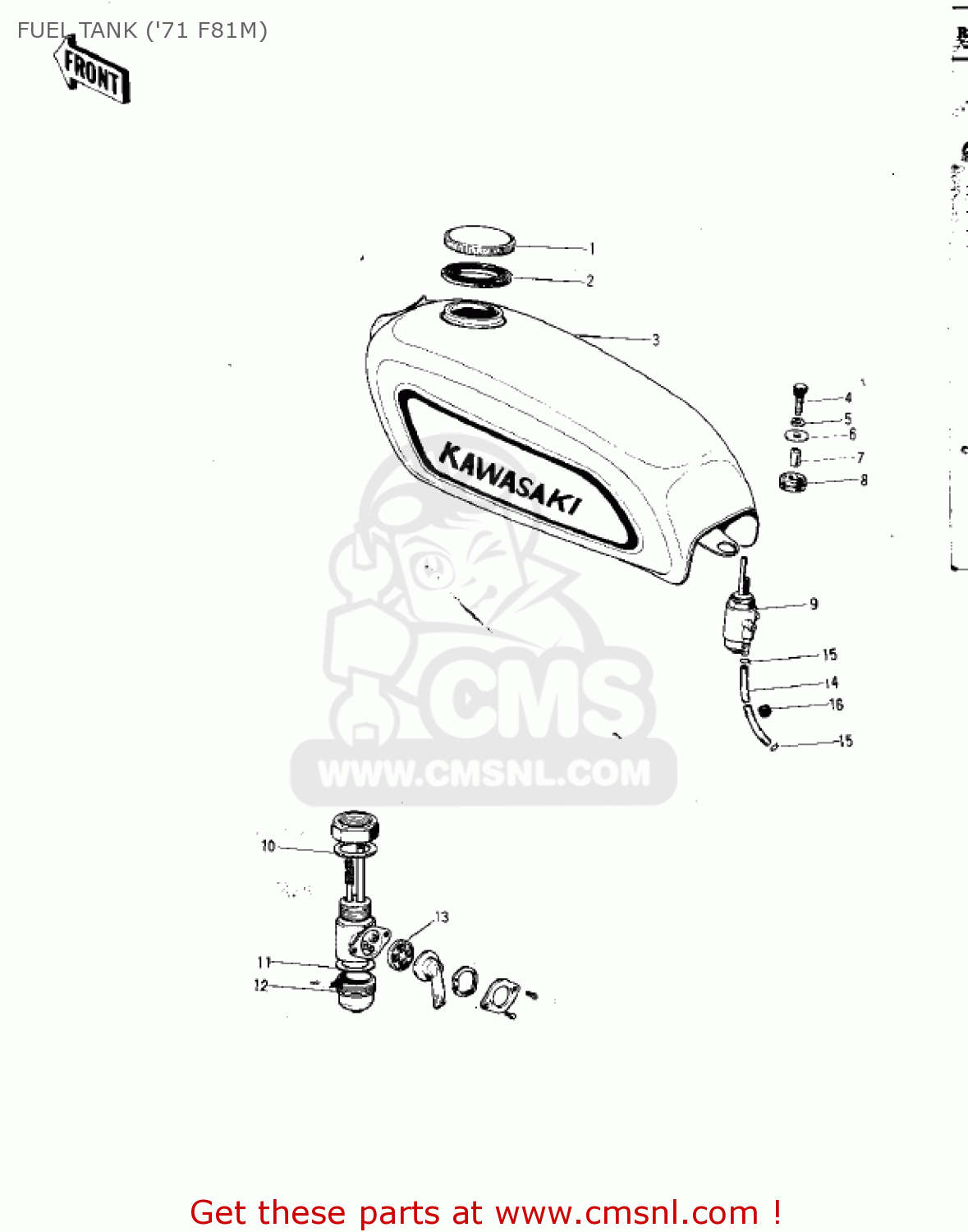 FUEL TANK ('71 F81M) F8A 1972 USA