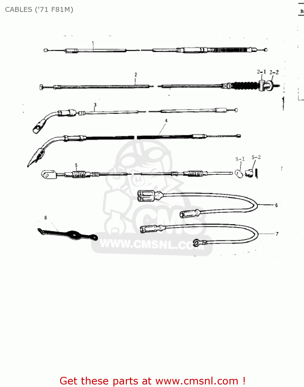 CABLES ('71 F81M) F8A 1972 USA