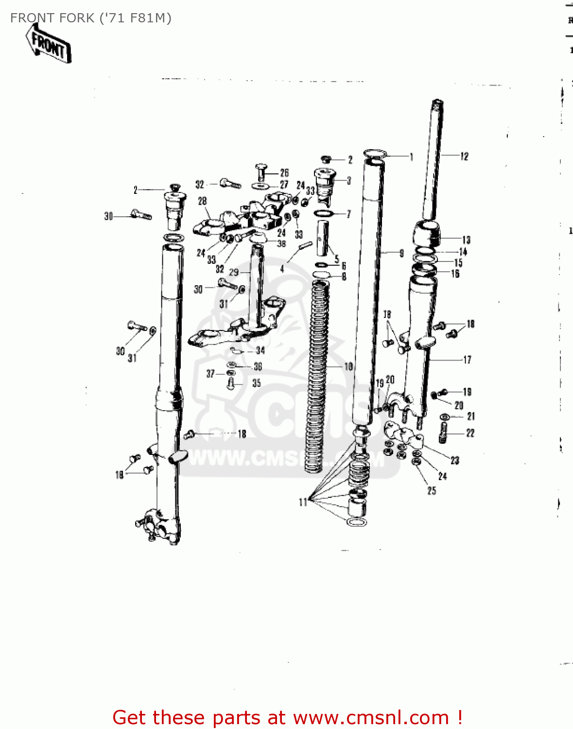 FRONT FORK ('71 F81M) F8A 1972 USA