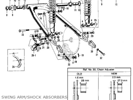 SWING ARM/SHOCK ABSORBERS - F8A 1972 USA