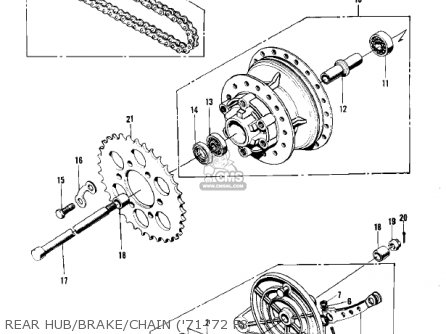 REAR HUB/BRAKE/CHAIN ('71-'72 F8 - F8A 1972 USA