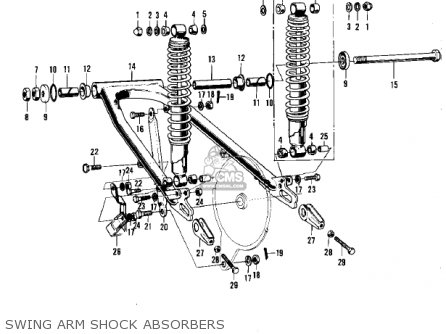 SWING ARM SHOCK ABSORBERS - F8A 1972 USA