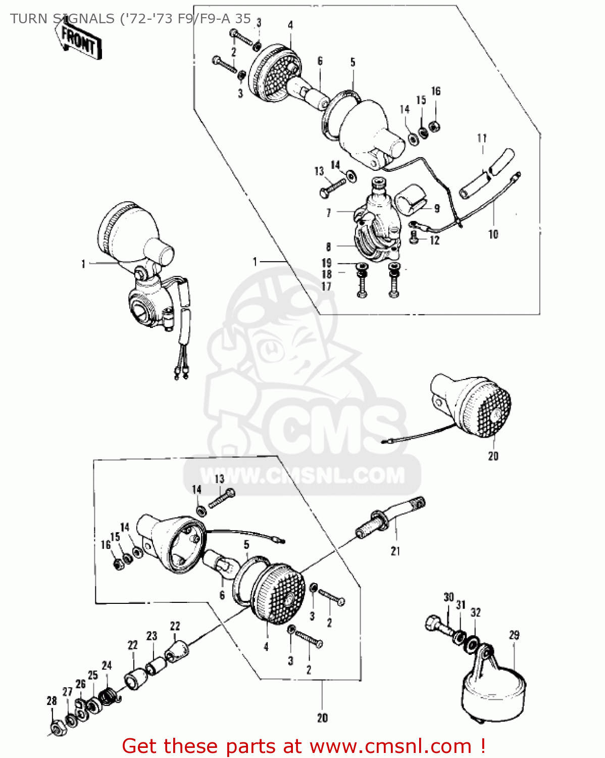 TURN SIGNALS ('72-'73 F9/F9-A 35 F9 1972 USA CANADA