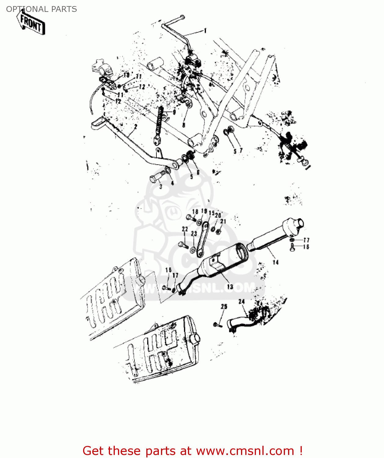 OPTIONAL PARTS F9 1972 USA CANADA