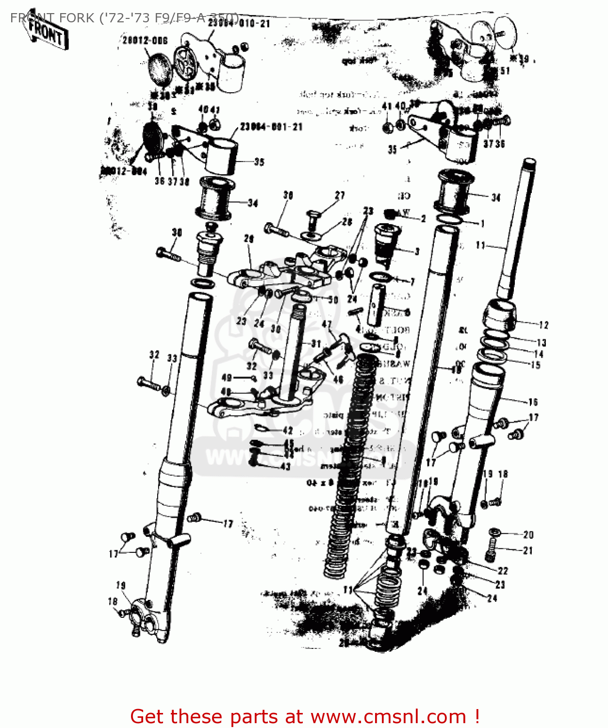FRONT FORK ('72-'73 F9/F9-A 350) F9 1972 USA CANADA