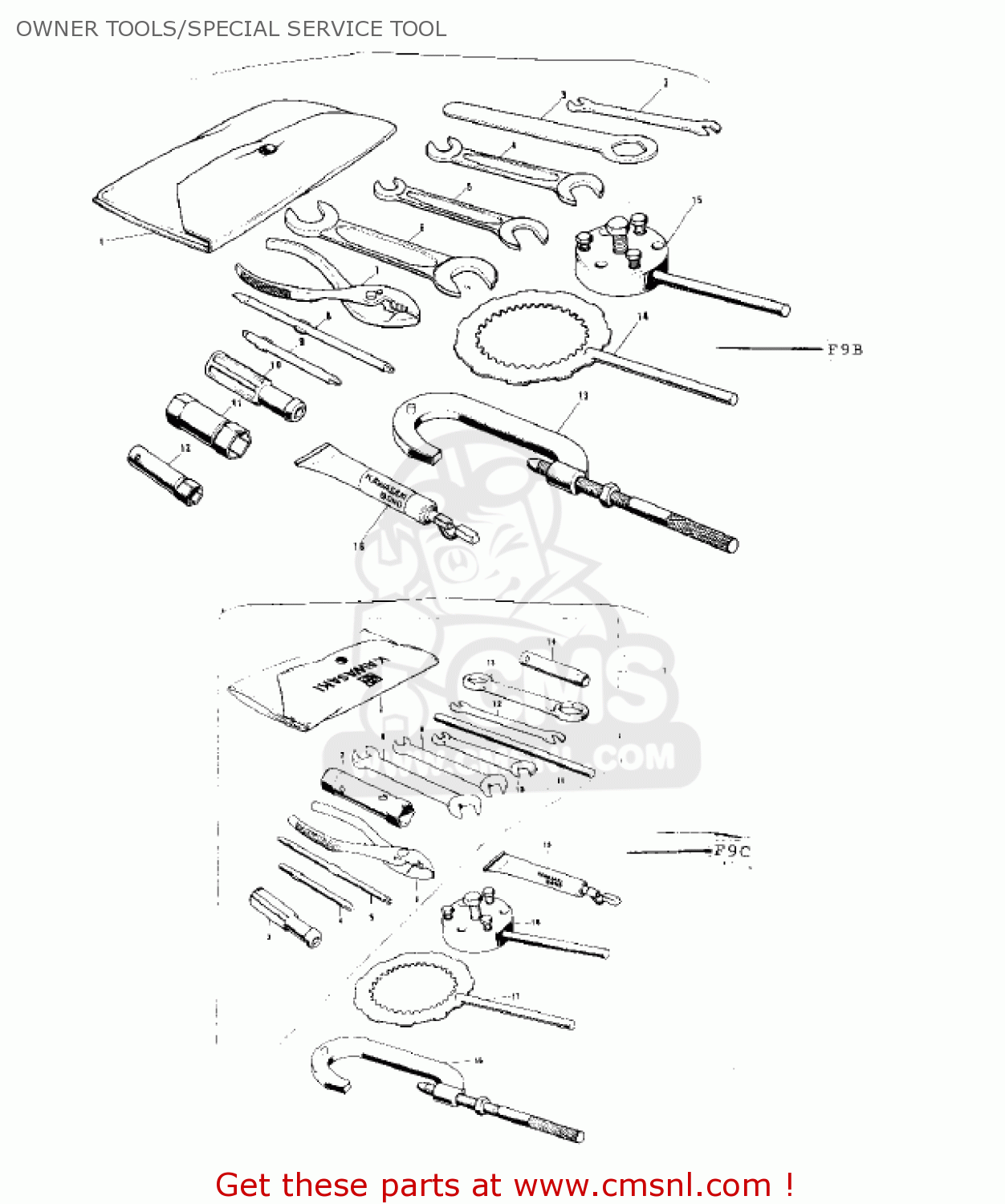 OWNER TOOLS/SPECIAL SERVICE TOOL F9 1972 USA CANADA