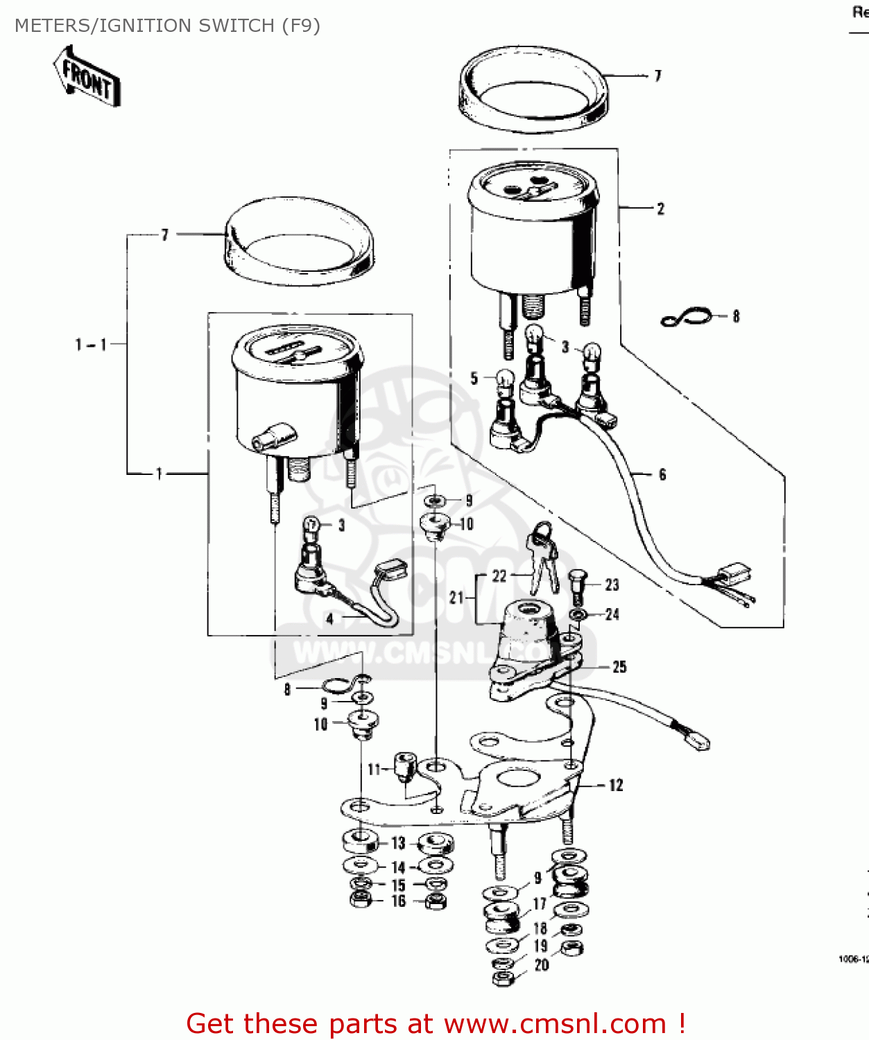 METERS/IGNITION SWITCH (F9) F9 1972 USA CANADA