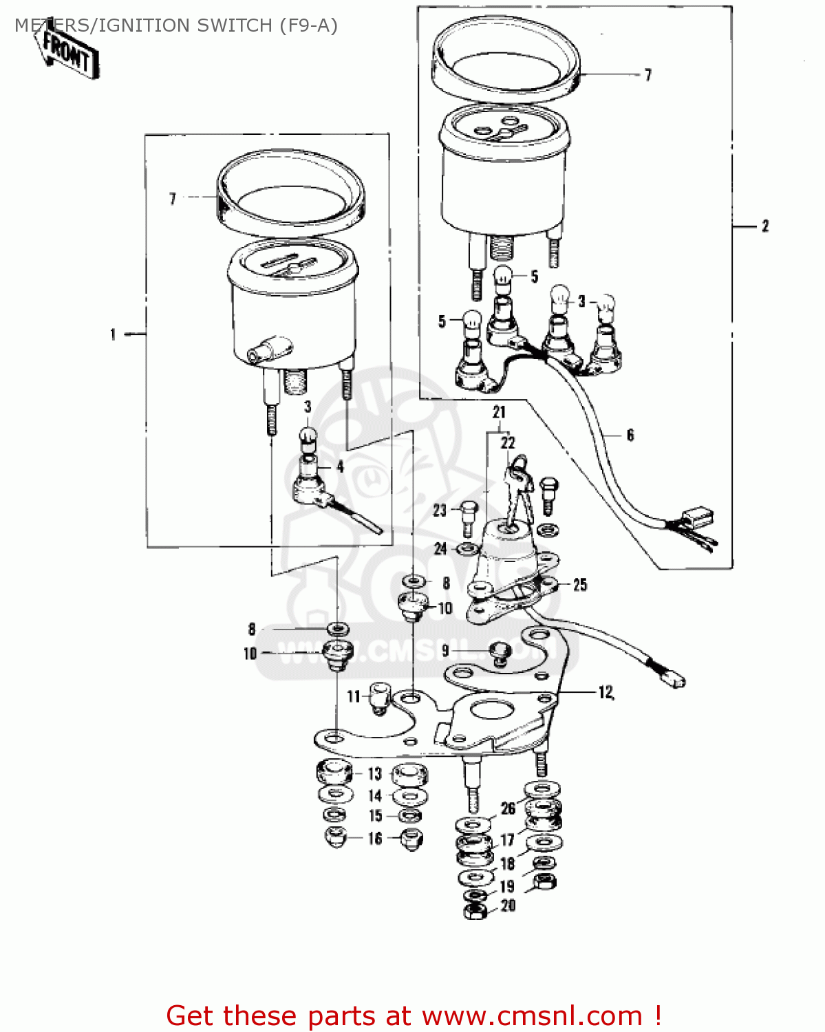 METERS/IGNITION SWITCH (F9-A) F9 1972 USA CANADA