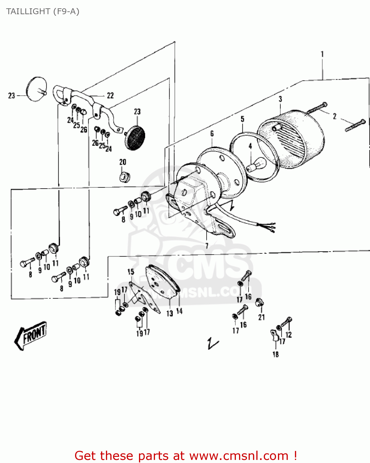 TAILLIGHT (F9-A) F9 1972 USA CANADA