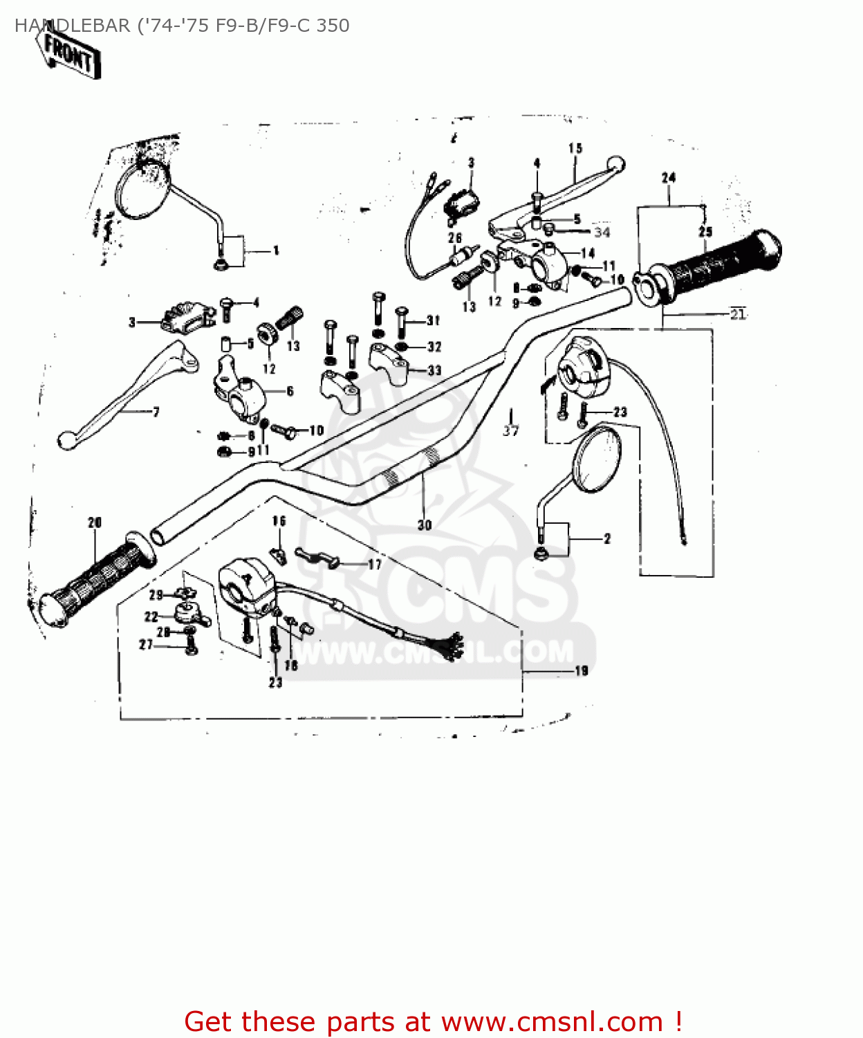 HANDLEBAR ('74-'75 F9-B/F9-C 350 F9 1972 USA CANADA