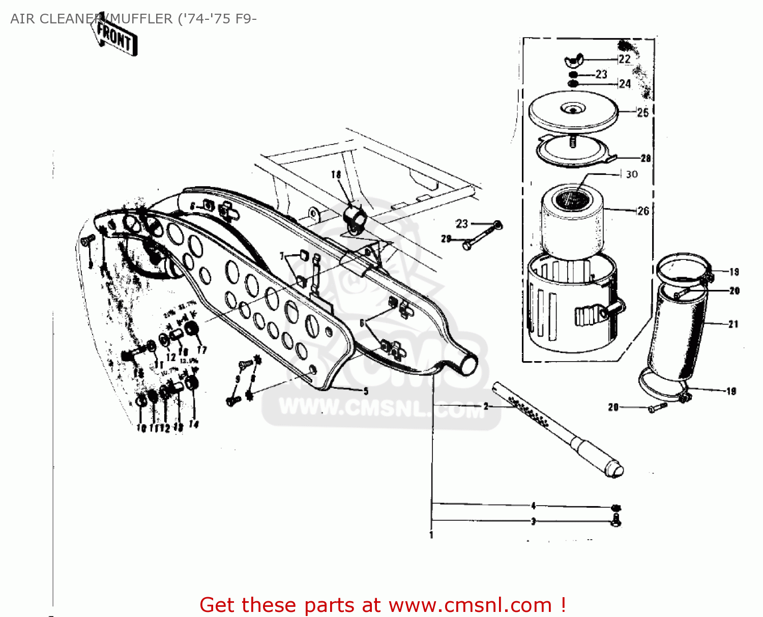 AIR CLEANER/MUFFLER ('74-'75 F9- F9 1972 USA CANADA