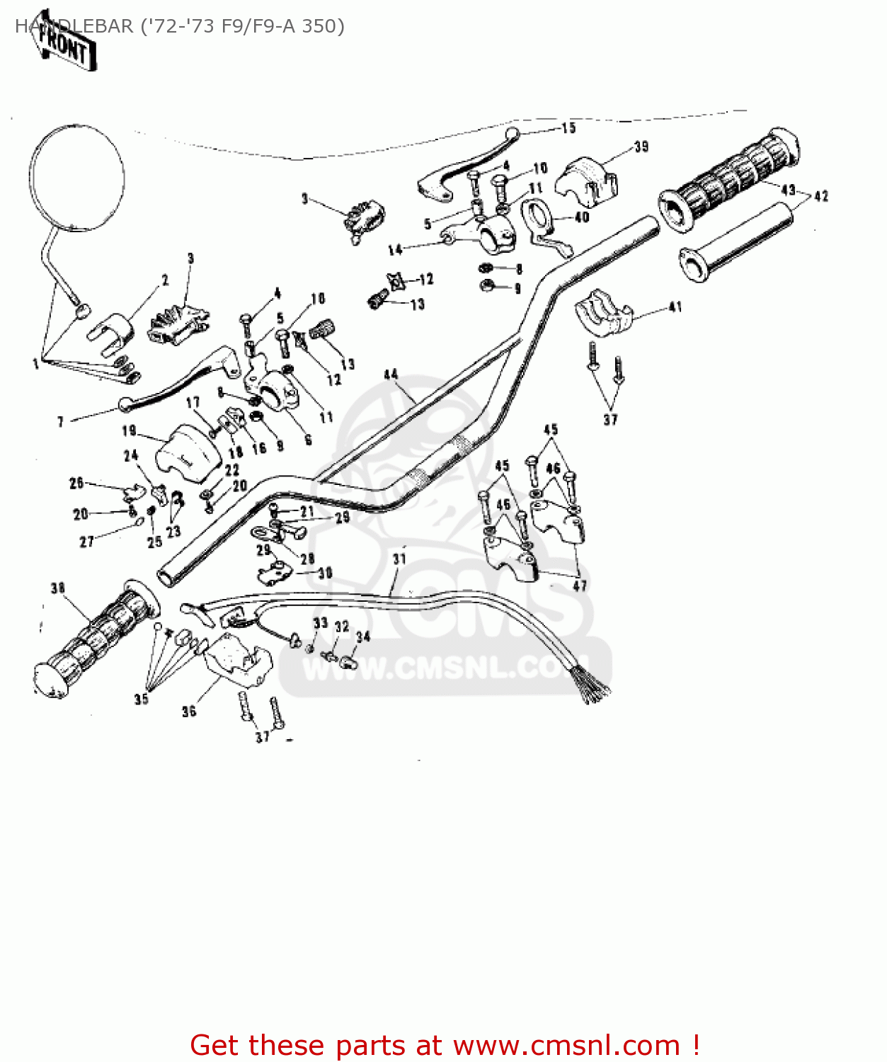 HANDLEBAR ('72-'73 F9/F9-A 350) F9 1972 USA CANADA