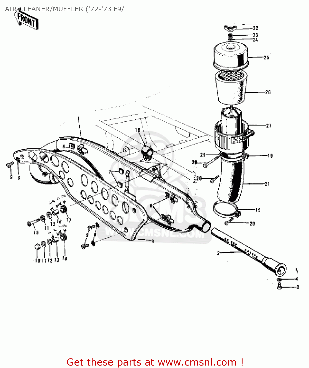 AIR CLEANER/MUFFLER ('72-'73 F9/ F9 1972 USA CANADA
