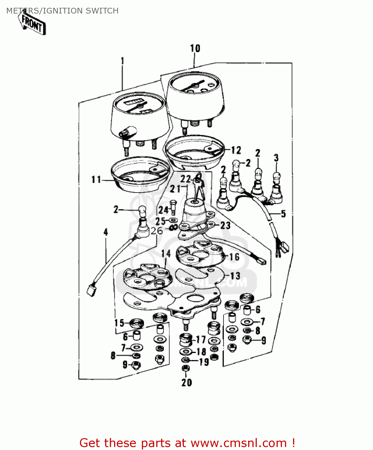 METERS/IGNITION SWITCH F9 1972 USA CANADA