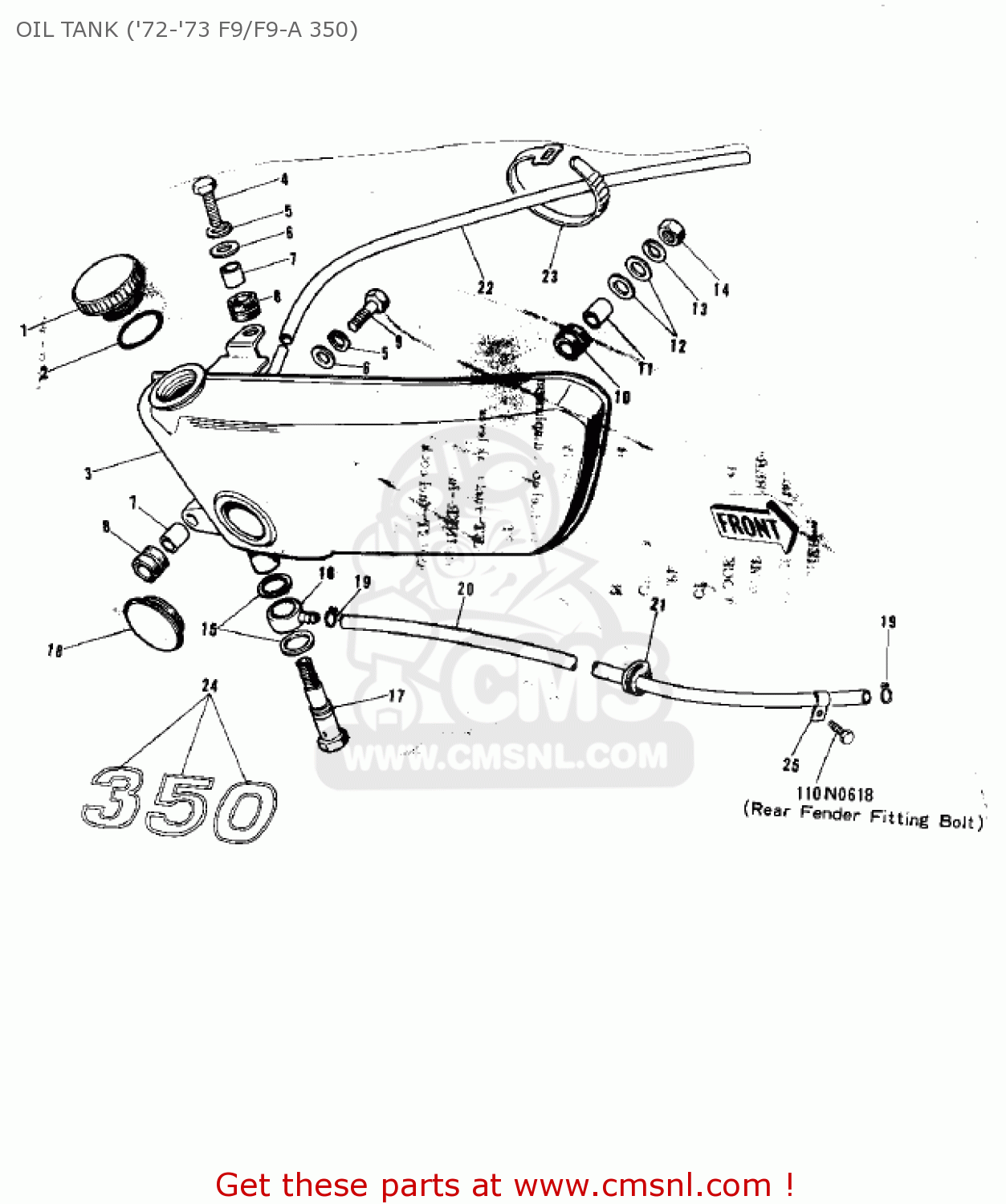 OIL TANK ('72-'73 F9/F9-A 350) F9 1972 USA CANADA