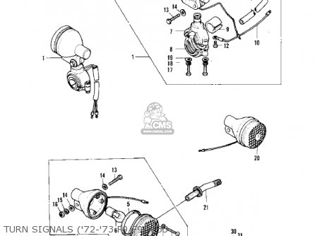 TURN SIGNALS ('72-'73 F9/F9-A 35 - F9 1972 USA CANADA