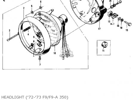 HEADLIGHT ('72-'73 F9/F9-A 350) - F9 1972 USA CANADA