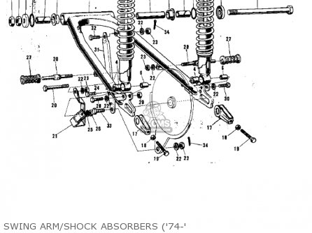 SWING ARM/SHOCK ABSORBERS ('74-' - F9 1972 USA CANADA