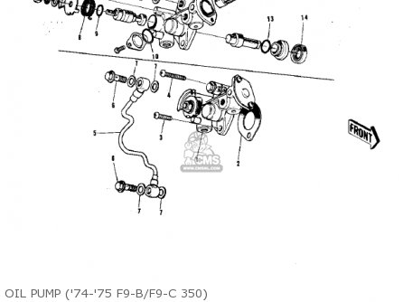 OIL PUMP ('74-'75 F9-B/F9-C 350) - F9 1972 USA CANADA