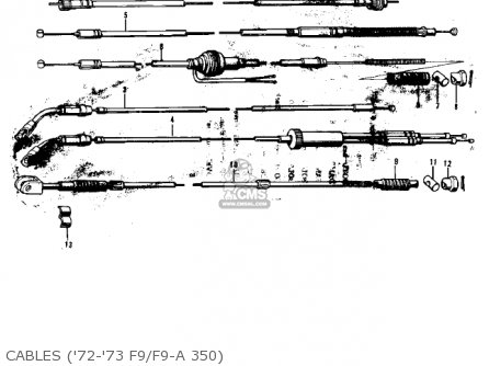 CABLES ('72-'73 F9/F9-A 350) - F9 1972 USA CANADA