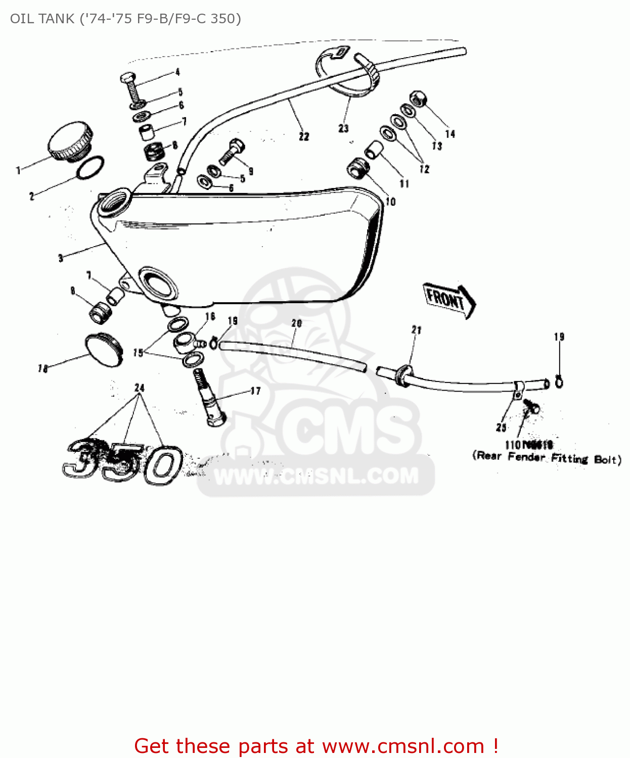 OIL TANK ('74-'75 F9-B/F9-C 350) F9A 1973 USA CANADA