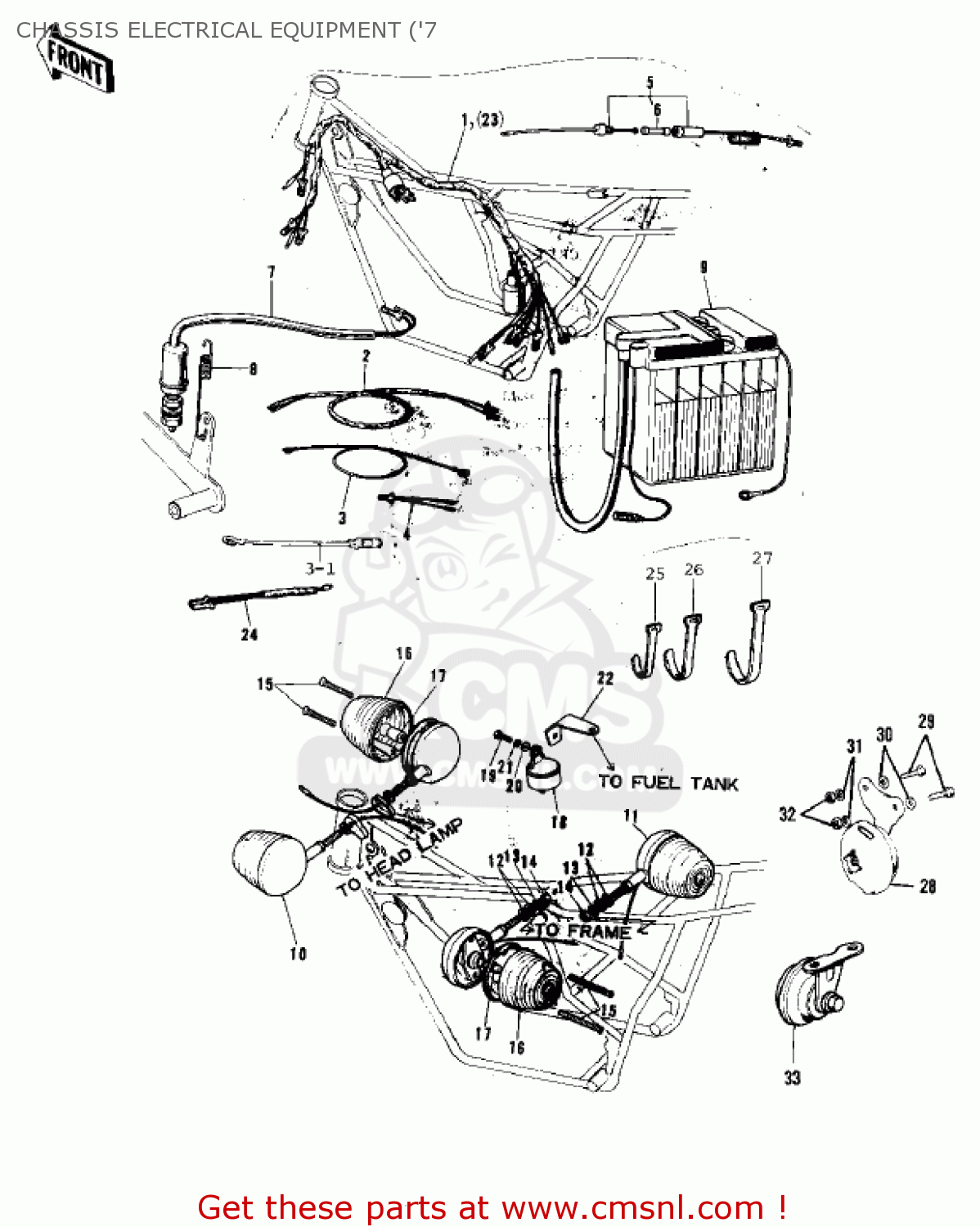 CHASSIS ELECTRICAL EQUIPMENT ('7 F9A 1973 USA CANADA