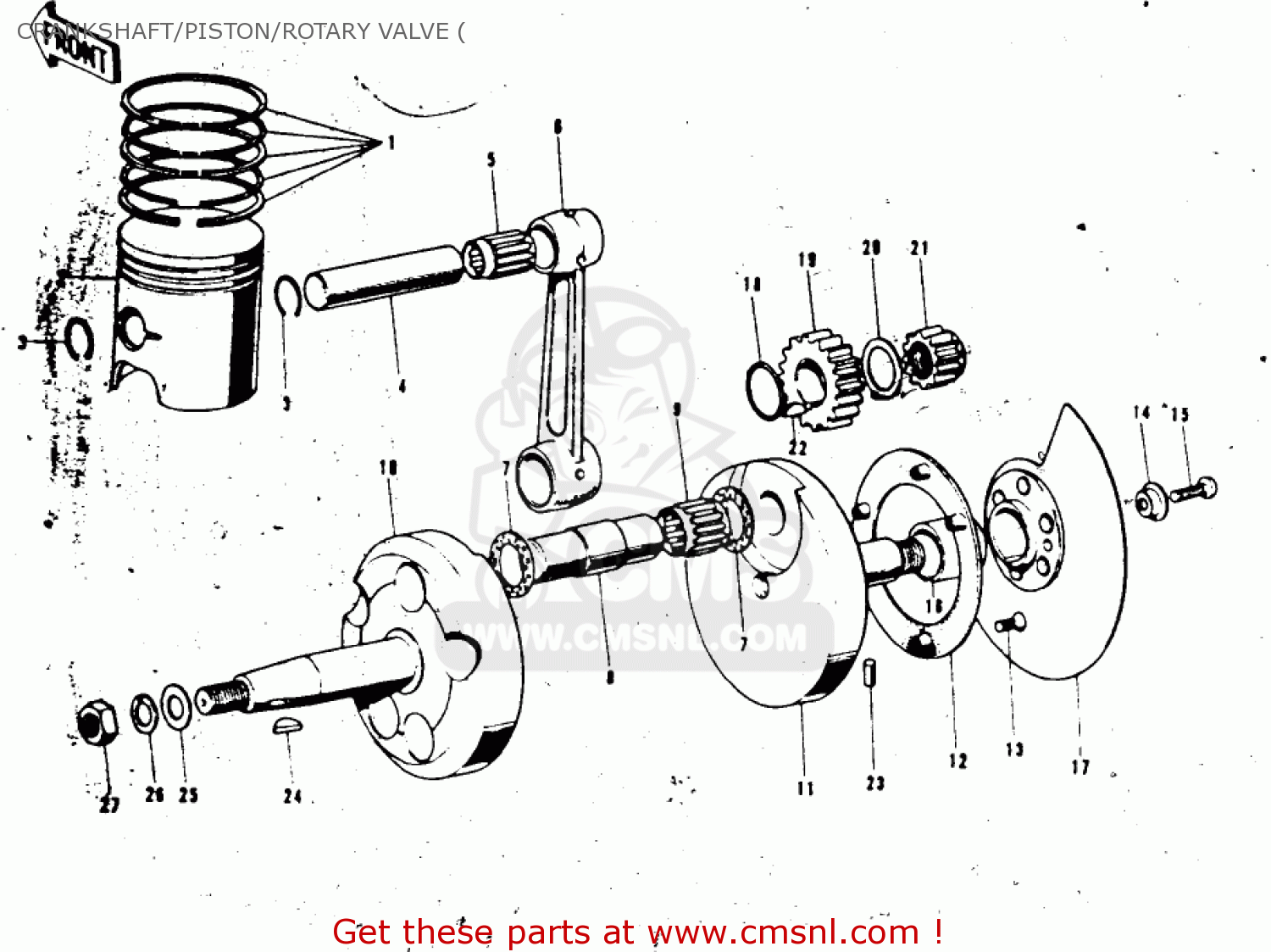 CRANKSHAFT/PISTON/ROTARY VALVE ( F9A 1973 USA CANADA