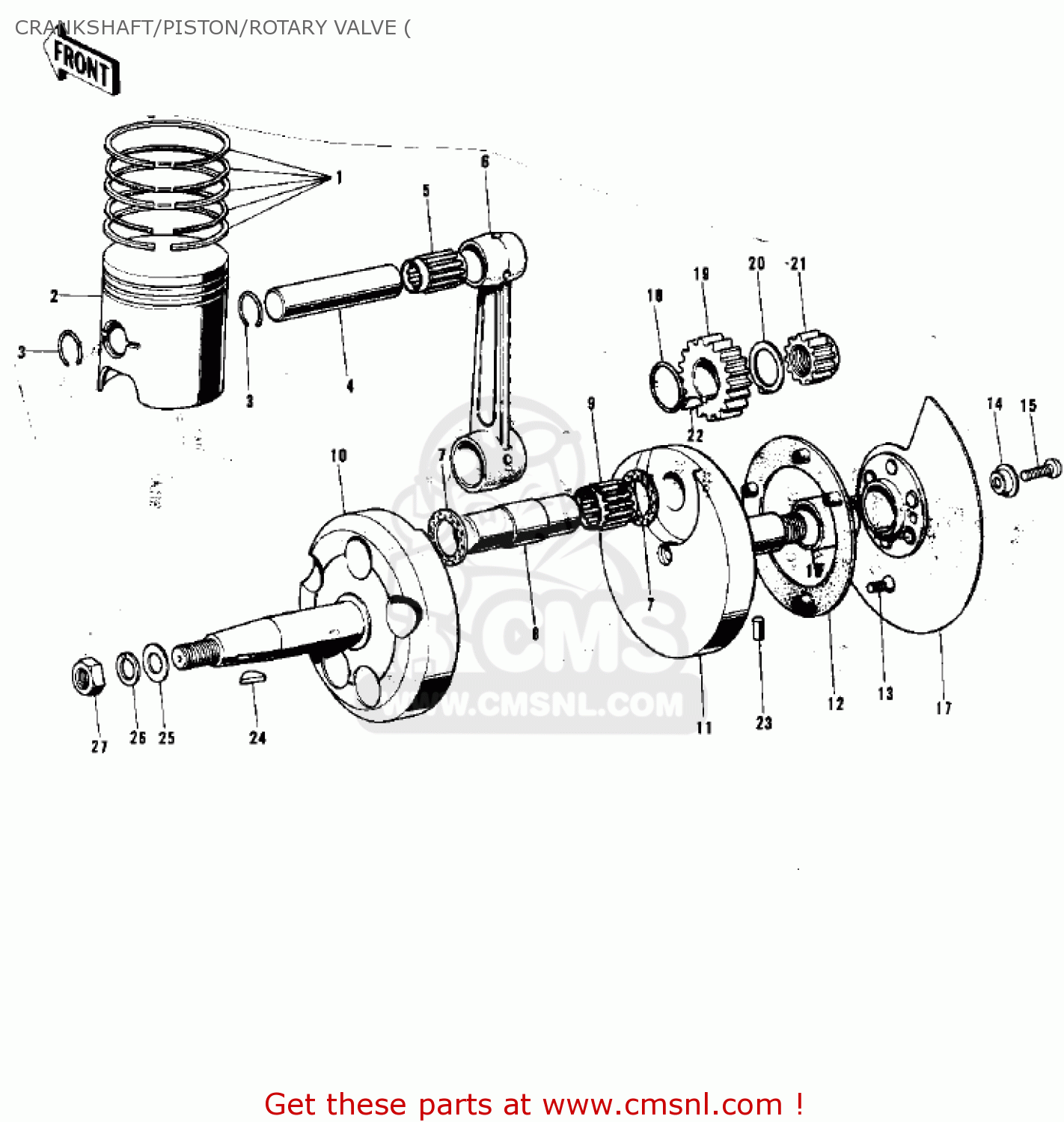 CRANKSHAFT/PISTON/ROTARY VALVE ( F9A 1973 USA CANADA