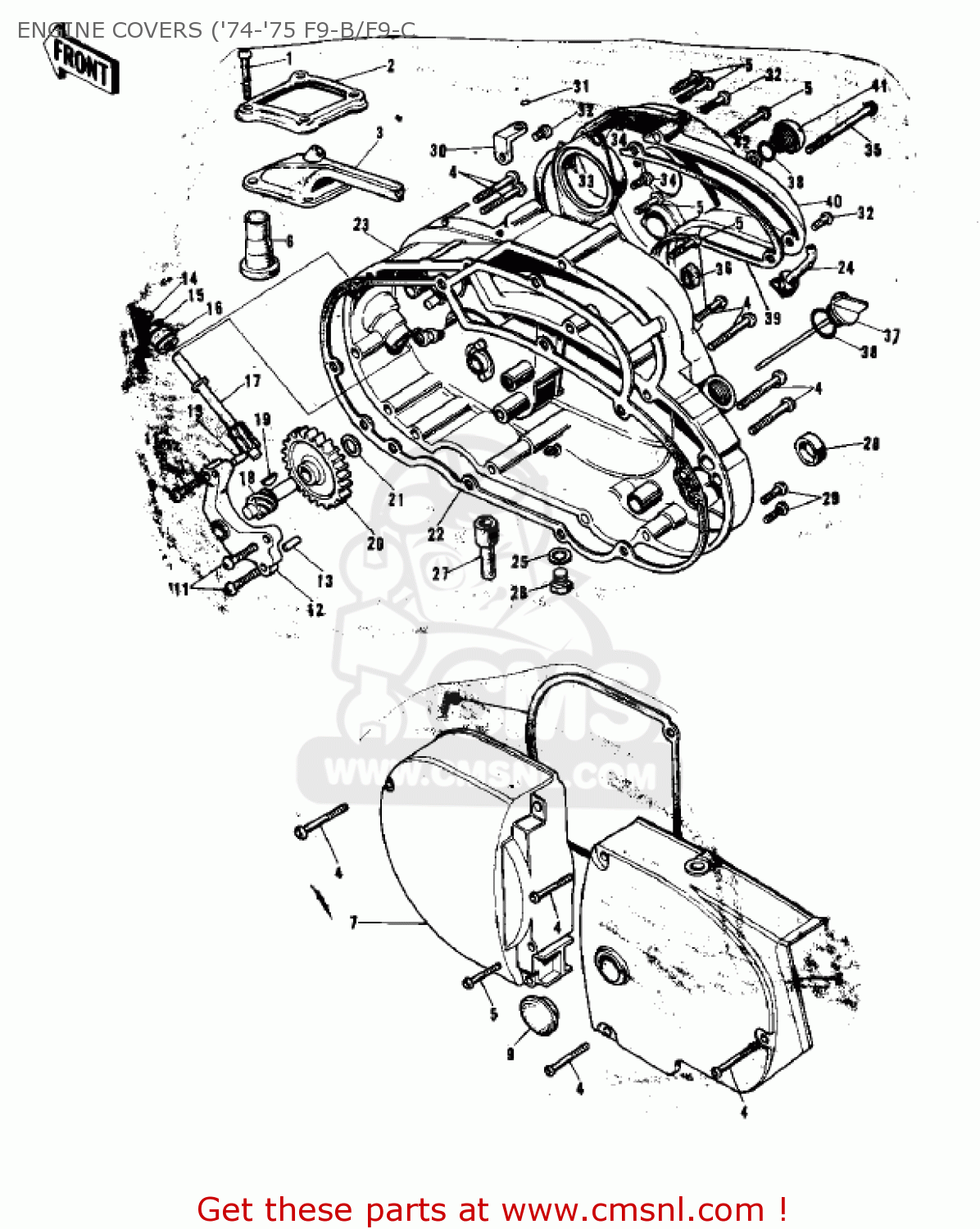 ENGINE COVERS ('74-'75 F9-B/F9-C F9A 1973 USA CANADA