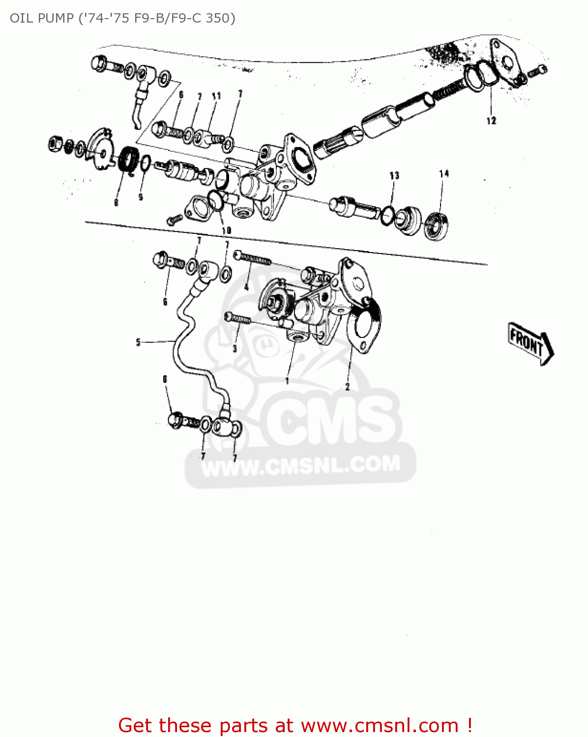 OIL PUMP ('74-'75 F9-B/F9-C 350) F9A 1973 USA CANADA