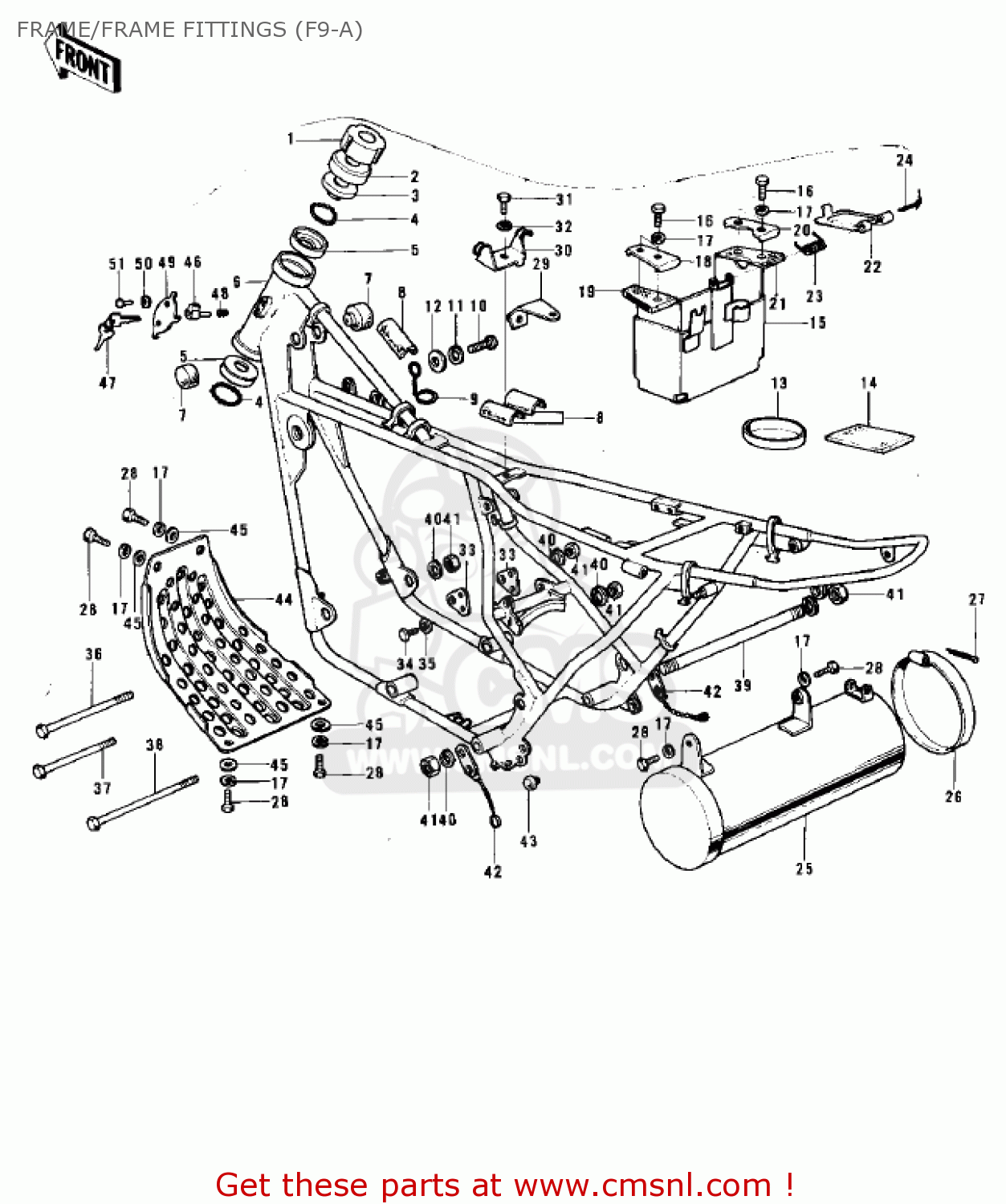 FRAME/FRAME FITTINGS (F9-A) F9A 1973 USA CANADA