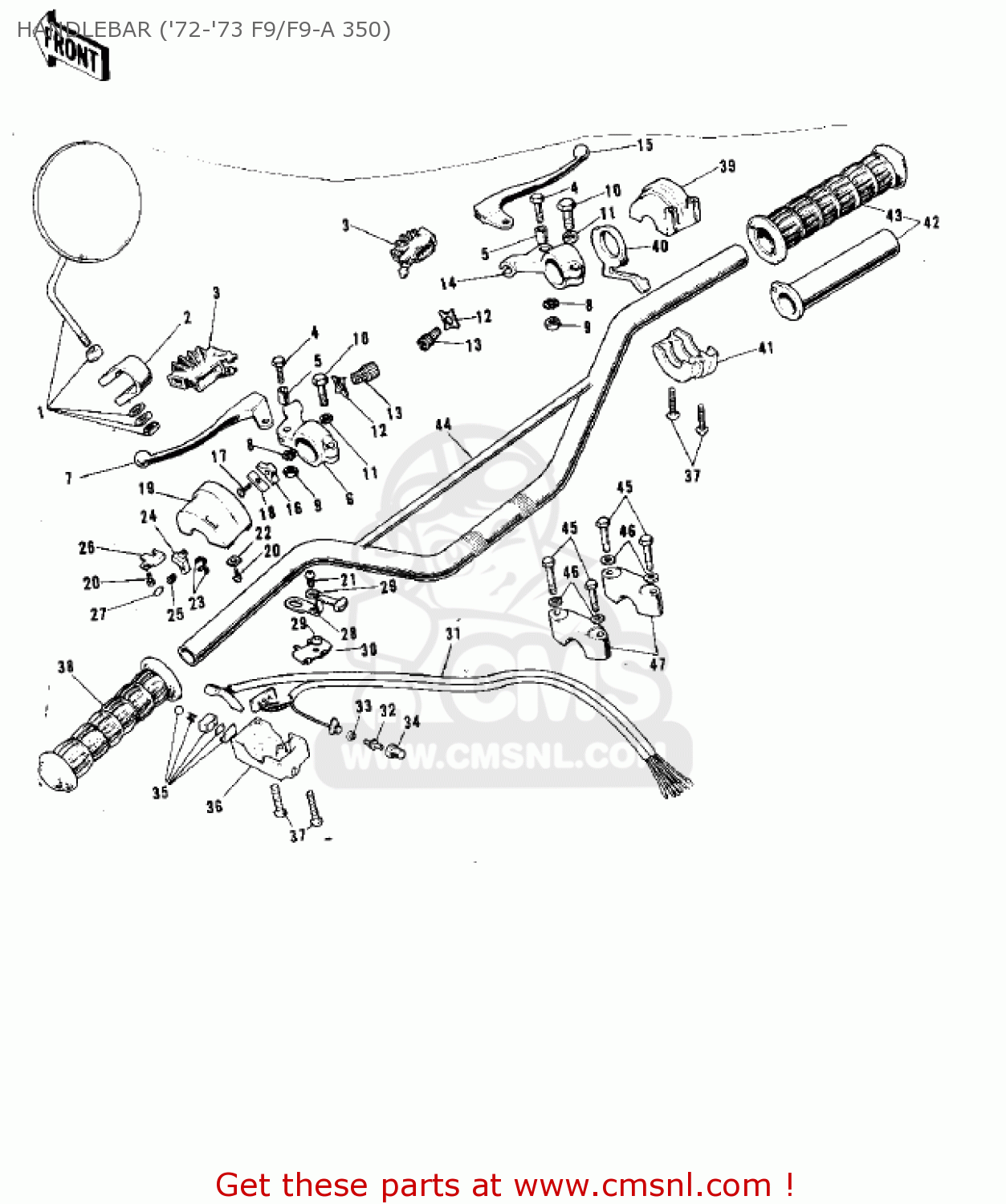 HANDLEBAR ('72-'73 F9/F9-A 350) F9A 1973 USA CANADA