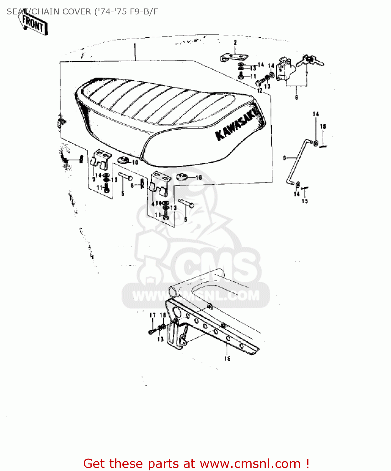 SEAT/CHAIN COVER ('74-'75 F9-B/F F9A 1973 USA CANADA