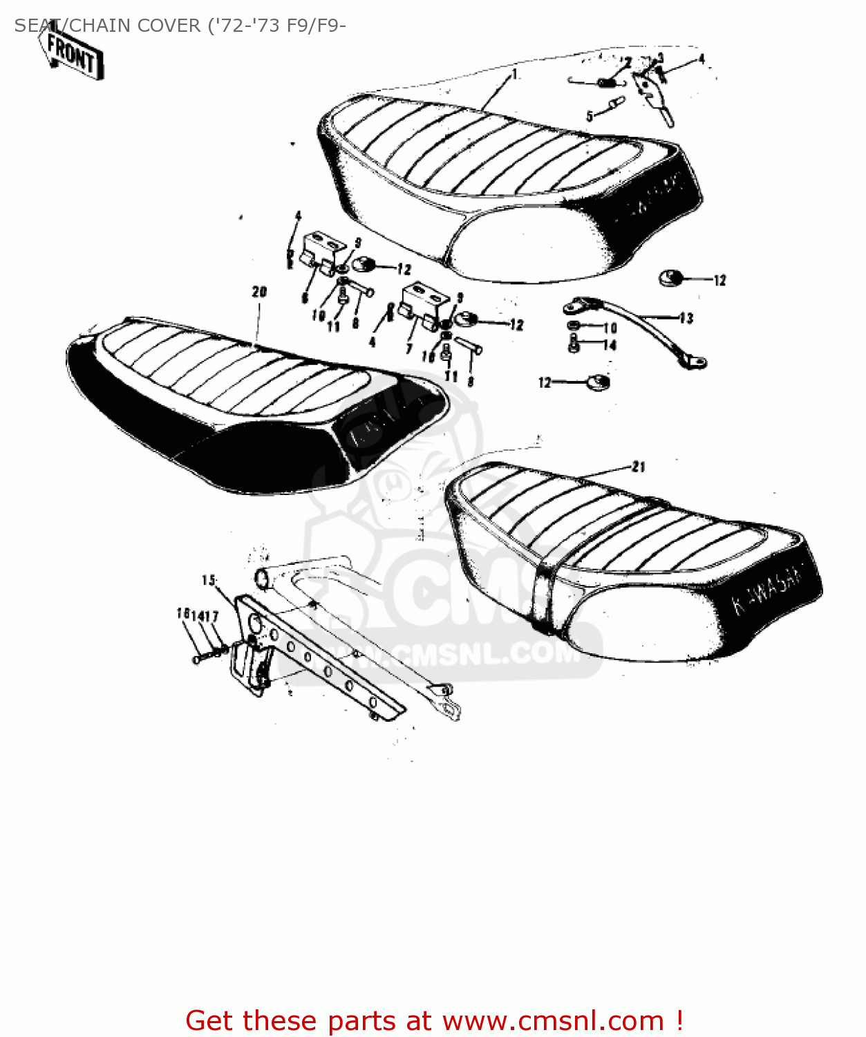 SEAT/CHAIN COVER ('72-'73 F9/F9- F9A 1973 USA CANADA