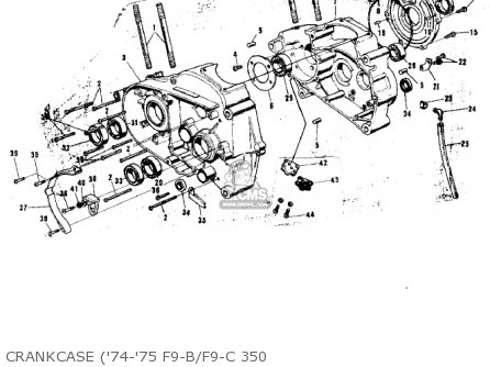 CRANKCASE ('74-'75 F9-B/F9-C 350 - F9A 1973 USA CANADA