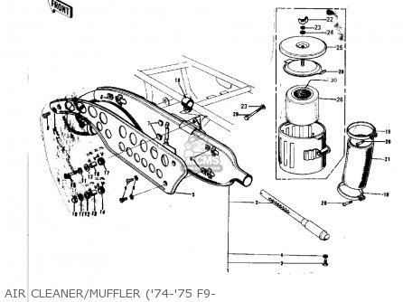AIR CLEANER/MUFFLER ('74-'75 F9- - F9A 1973 USA CANADA