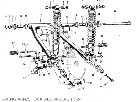 SWING ARM/SHOCK ABSORBERS ('72-' - F9A 1973 USA CANADA