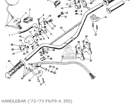 HANDLEBAR ('72-'73 F9/F9-A 350) - F9A 1973 USA CANADA