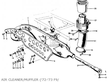 AIR CLEANER/MUFFLER ('72-'73 F9/ - F9A 1973 USA CANADA