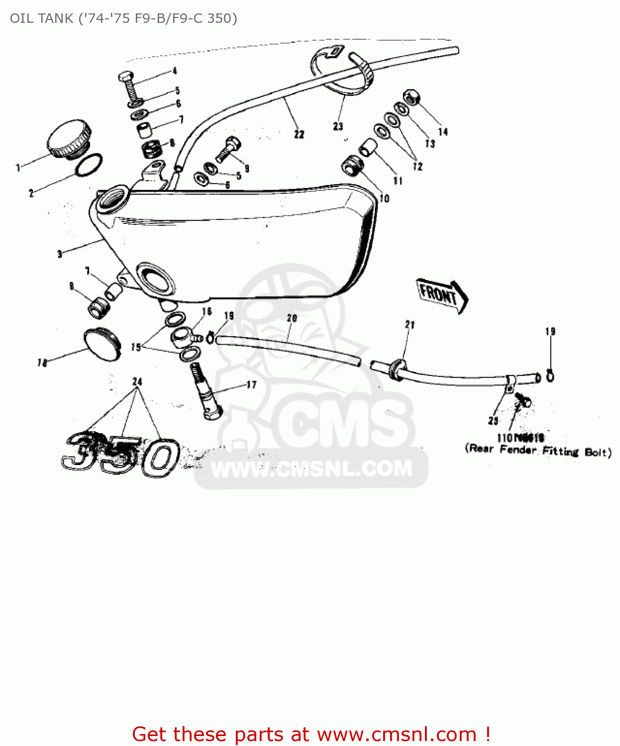 OIL TANK ('74-'75 F9-B/F9-C 350) F9B 1974 USA CANADA