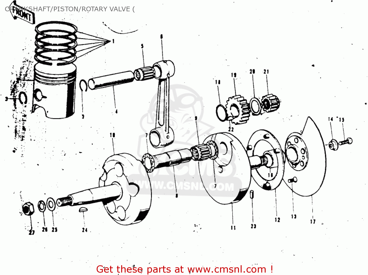 CRANKSHAFT/PISTON/ROTARY VALVE ( F9B 1974 USA CANADA