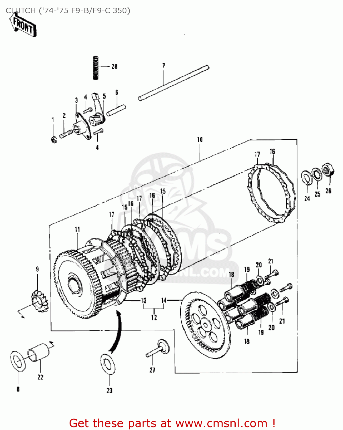 CLUTCH ('74-'75 F9-B/F9-C 350) F9B 1974 USA CANADA